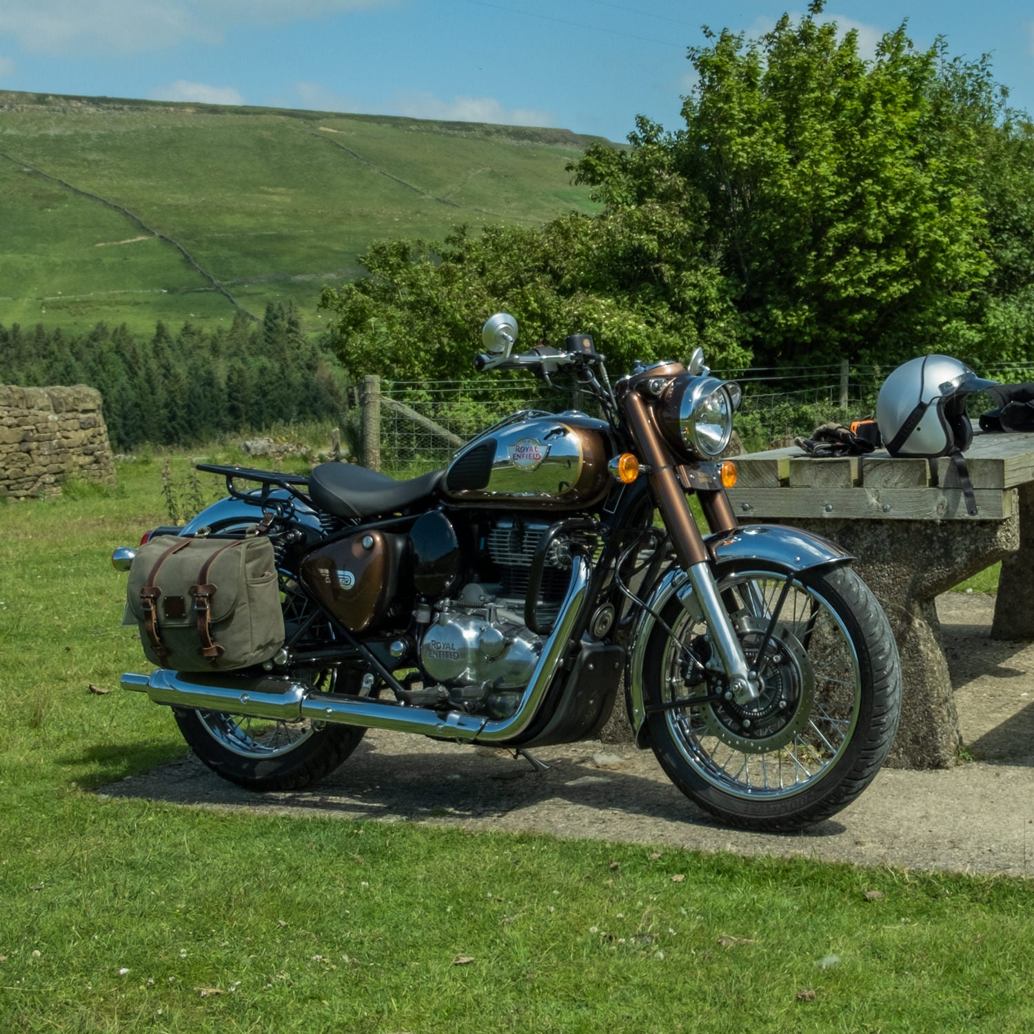 The Digley Motorcycle Pannier Bag 14L Khaki Classic Rides